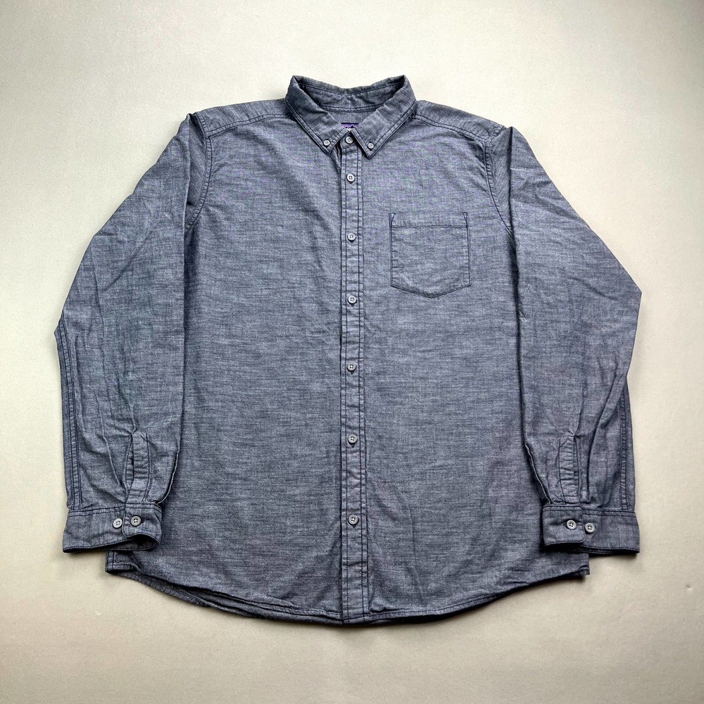 Patagonia Bluffside Shirt Mens XL Navy Blue Button Down Long Sleeve Outdoor